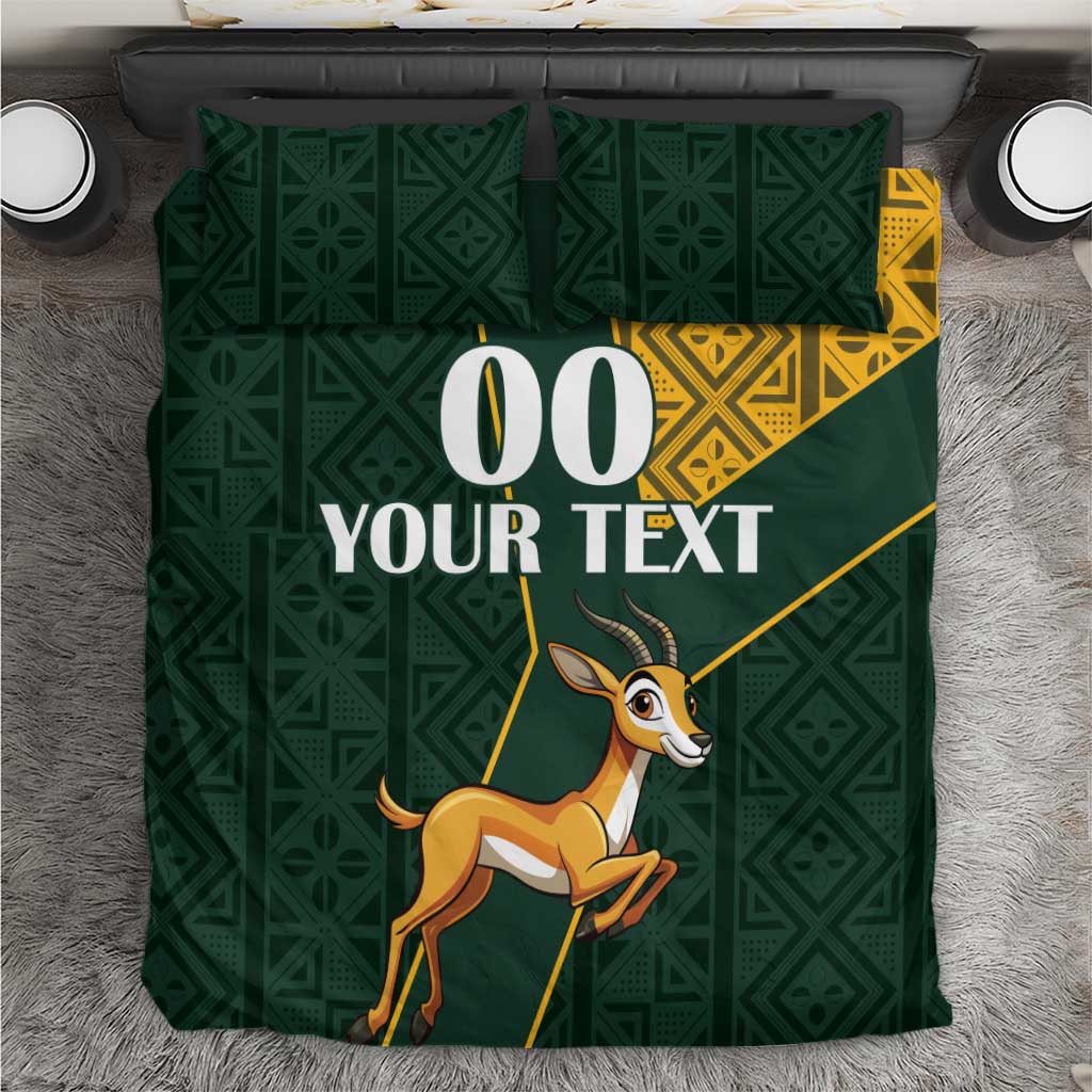Custom South Africa Springbok Jumping Bedding Set With Kente Patterns ...