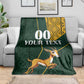 Custom South Africa Springbok Jumping Blanket With Kente Patterns