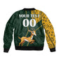 Custom South Africa Springbok Jumping Bomber Jacket With Kente Patterns