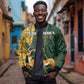 Custom South Africa Springbok Jumping Bomber Jacket With Kente Patterns