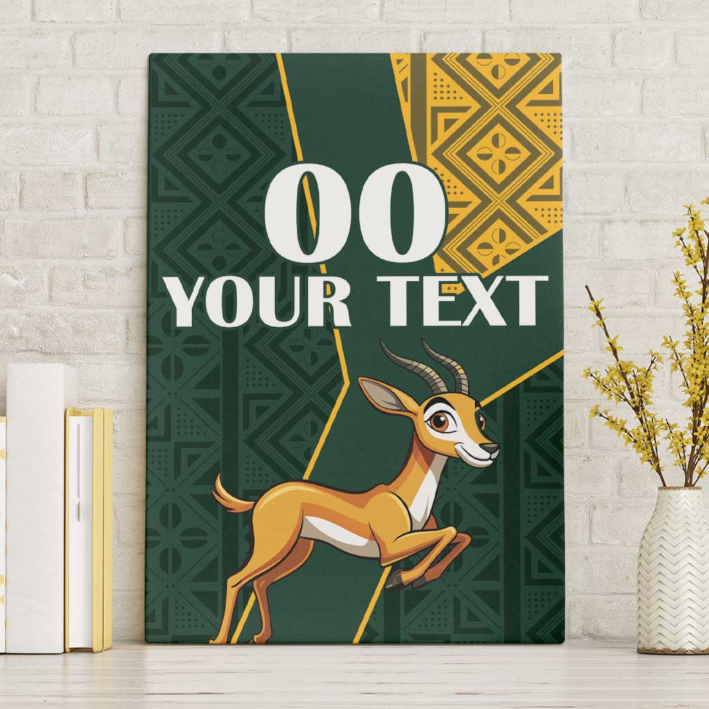 Custom South Africa Springbok Jumping Canvas Wall Art With Kente ...
