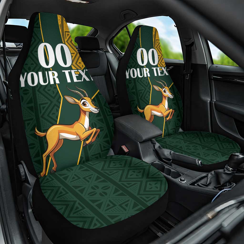 Springbok Driver Cover Custom South Africa Springbok Jumping Car Seat Cover With Kente ...