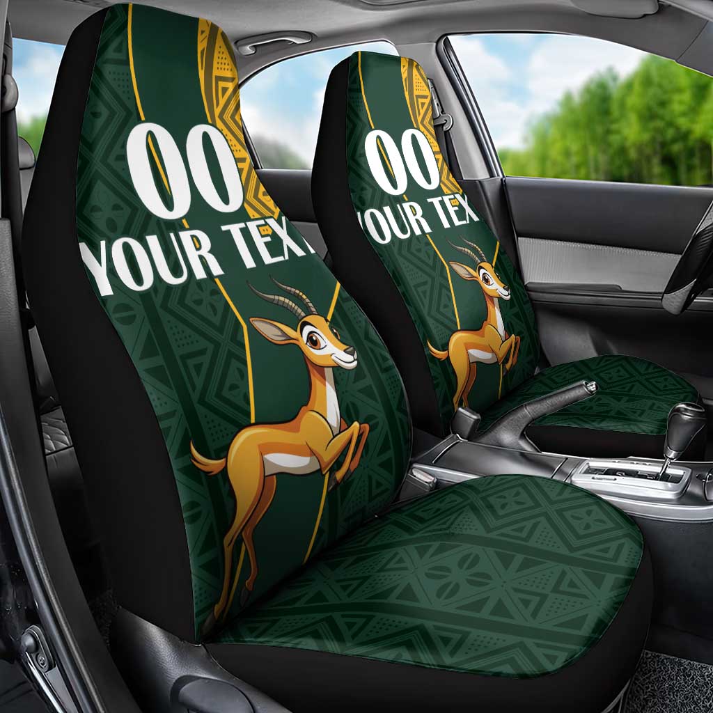 Springbok Driver Cover Custom South Africa Springbok Jumping Car Seat Cover With Kente ...