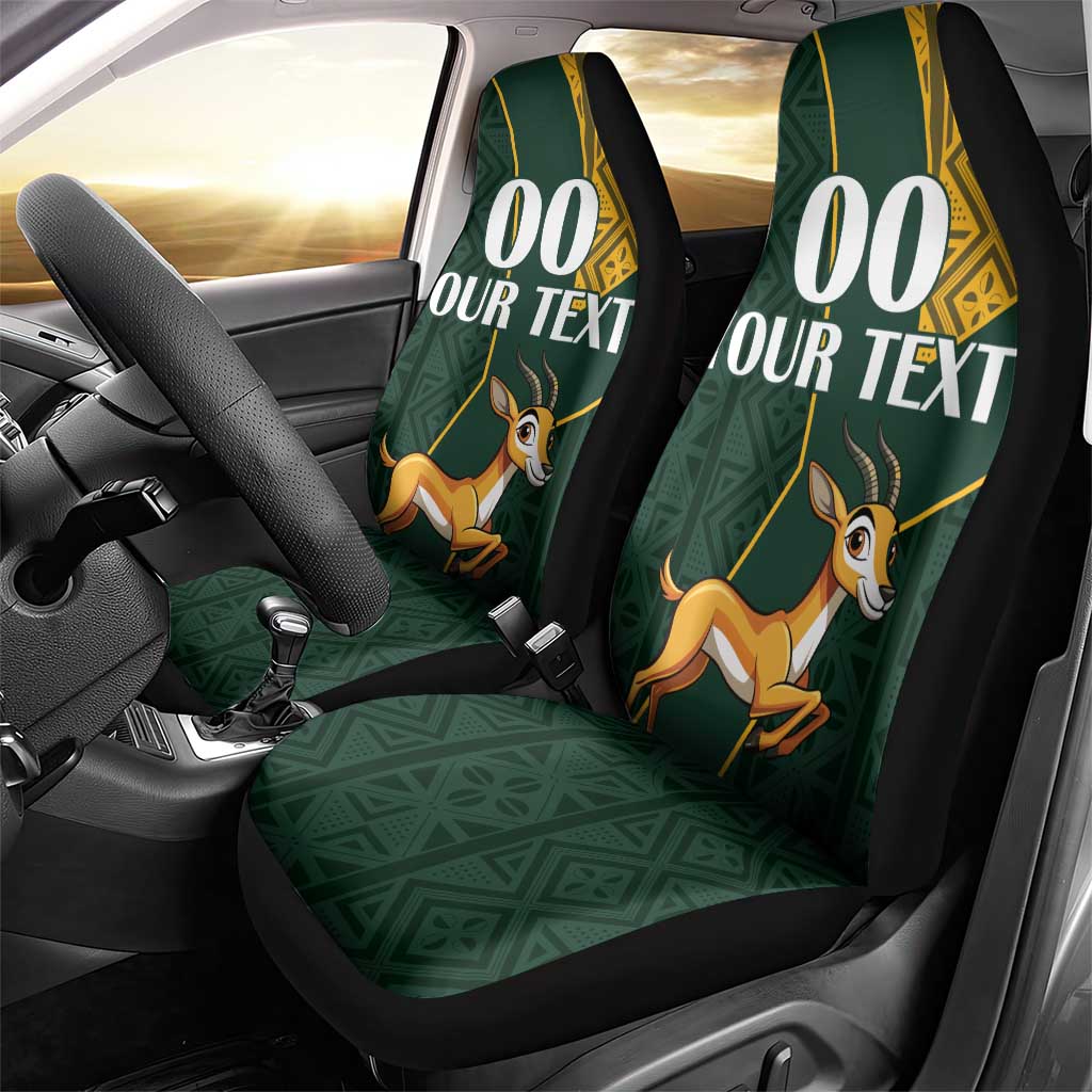 Springbok Driver Cover Custom South Africa Springbok Jumping Car Seat Cover With Kente ...
