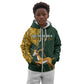 Custom South Africa Springbok Jumping Kid Hoodie With Kente Patterns