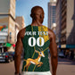 Custom South Africa Springbok Jumping Men Tank Top With Kente Patterns
