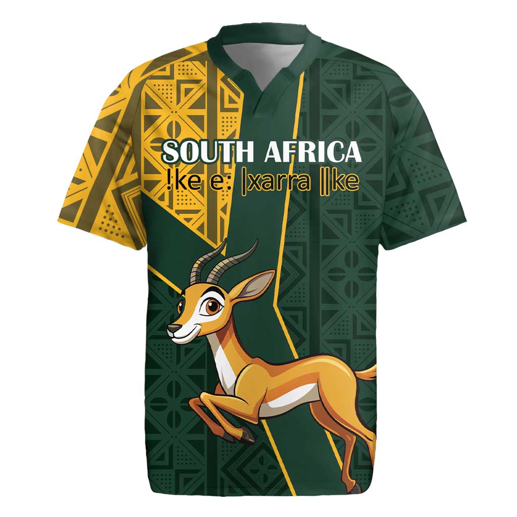 Custom South Africa Springbok Jumping Rugby Jersey With Kente Patterns ...