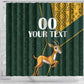 Custom South Africa Springbok Jumping Shower Curtain With Kente Patterns