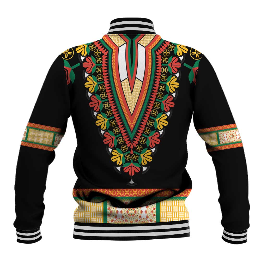 Africa Dashiki Baseball Jacket Embroidery Neckline Floral Pattern LT18