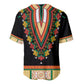 Africa Dashiki Baseball Jersey Embroidery Neckline Floral Pattern