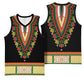 Africa Dashiki Basketball Jersey Embroidery Neckline Floral Pattern - African Pride