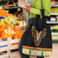 Africa Dashiki Grocery Bag Embroidery Neckline Floral Pattern