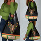Africa Dashiki Grocery Bag Embroidery Neckline Floral Pattern