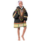 Africa Dashiki KId Wearable Blanket Hoodie Embroidery Neckline Floral Pattern