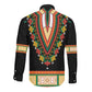 Africa Dashiki Long Sleeve Button Shirt Embroidery Neckline Floral Pattern