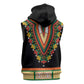 Africa Dashiki Sleeveless Hoodie Embroidery Neckline Floral Pattern - African Pride