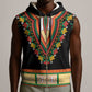 Africa Dashiki Sleeveless Zip Hoodie Embroidery Neckline Floral Pattern - African Pride