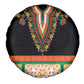 Africa Dashiki Spare Tire Cover Embroidery Neckline Floral Pattern
