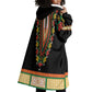 Africa Dashiki Wearable Blanket Hoodie Embroidery Neckline Floral Pattern