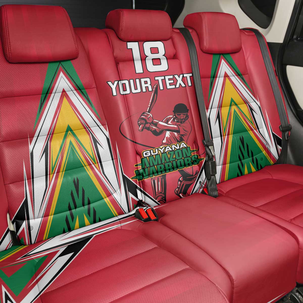 Guyana Cricket Amazon Warriors Custom Back Car Seat Cover Go Champion - African Pride