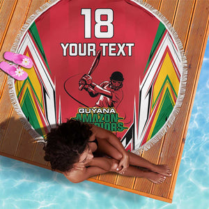 Guyana Cricket Amazon Warriors Custom Beach Blanket Go Champion - African Pride