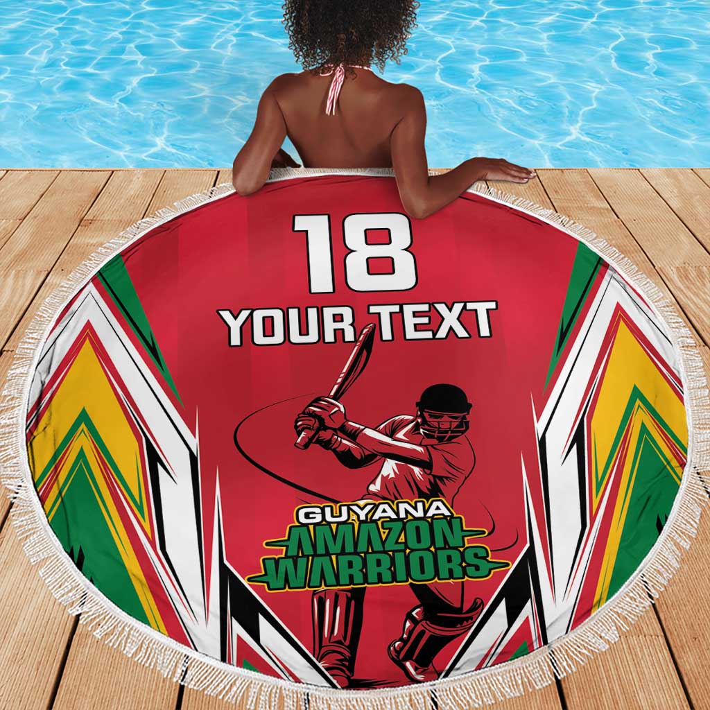 Guyana Cricket Amazon Warriors Custom Beach Blanket Go Champion - African Pride