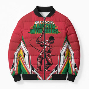 Guyana Cricket Amazon Warriors Custom Bomber Puffer Jacket Go Champion