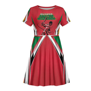 Guyana Cricket Amazon Warriors Custom Kid Short Sleeve Dress Go Champion - African Pride