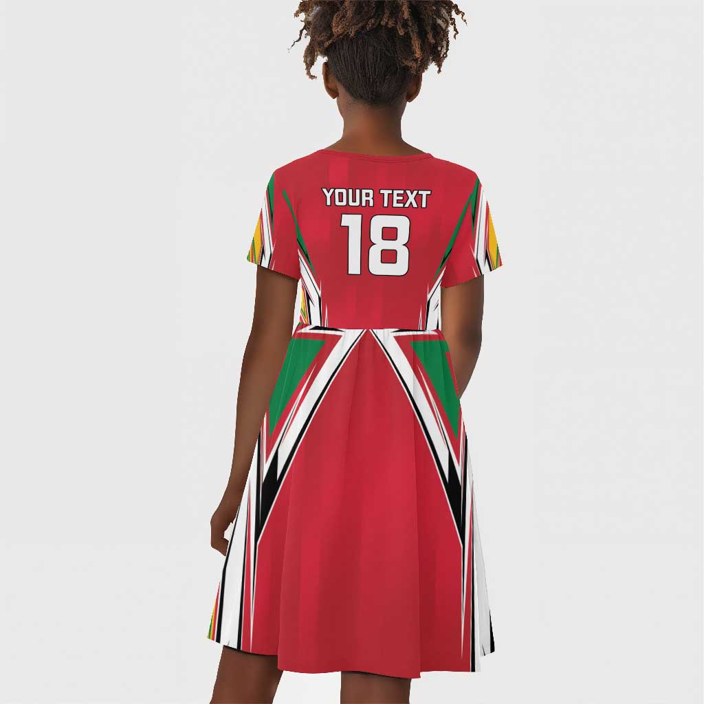 Guyana Cricket Amazon Warriors Custom Kid Short Sleeve Dress Go Champion - African Pride