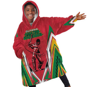 Guyana Cricket Amazon Warriors Custom Kid Wearable Blanket Hoodie Go Champion - African Pride