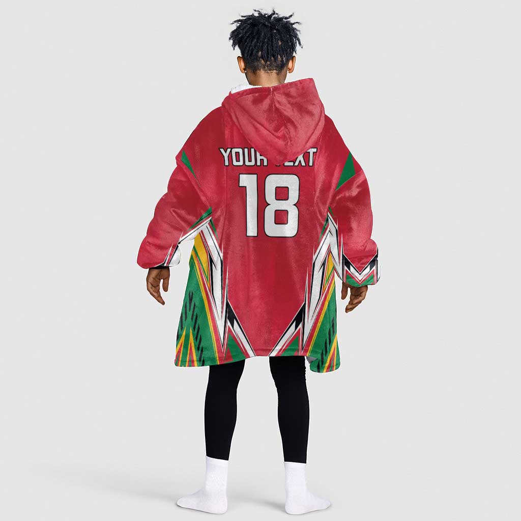 Guyana Cricket Amazon Warriors Custom Kid Wearable Blanket Hoodie Go Champion - African Pride