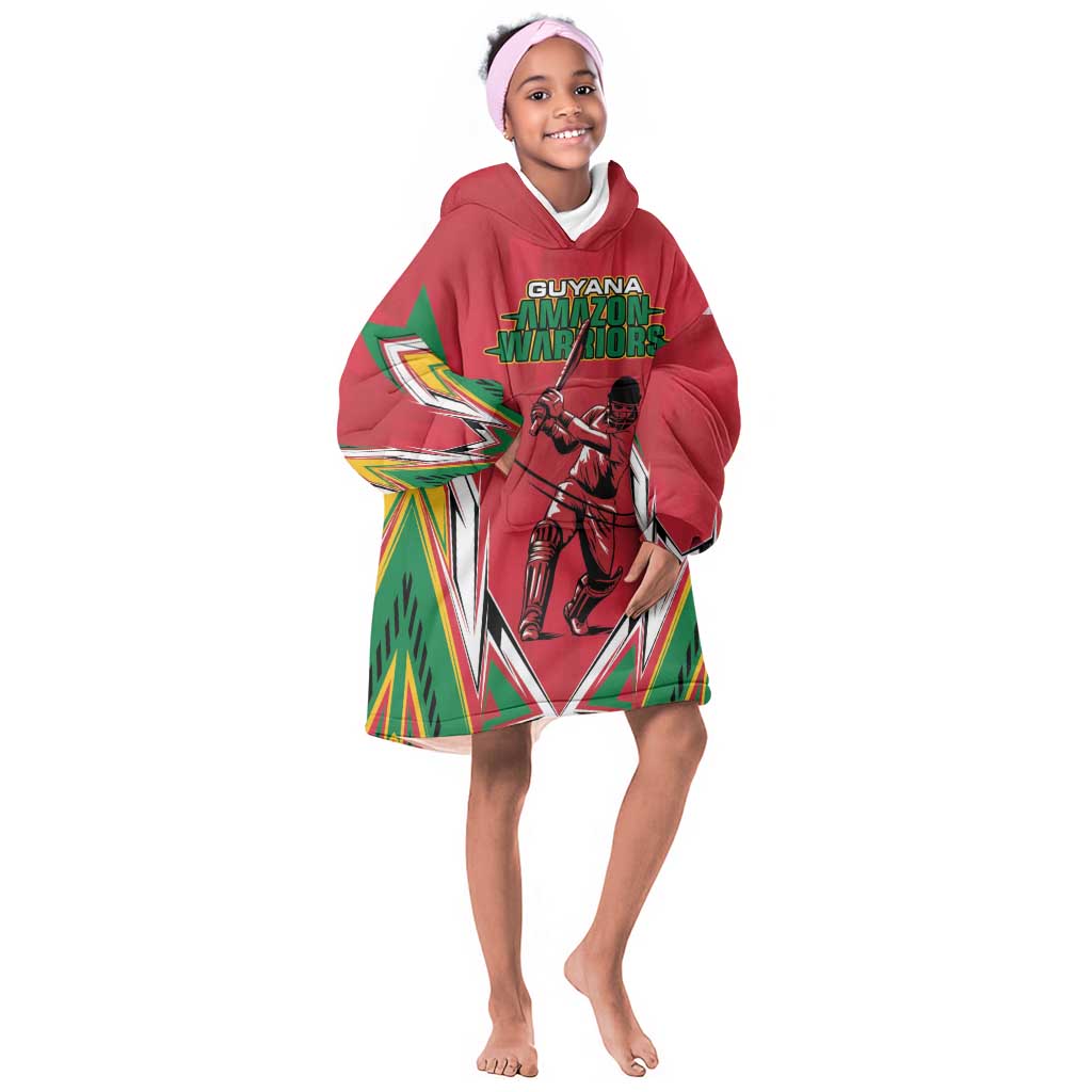 Guyana Cricket Amazon Warriors Custom Kid Wearable Blanket Hoodie Go Champion - African Pride