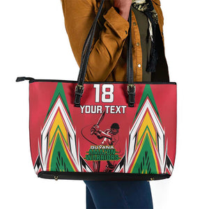 Guyana Cricket Amazon Warriors Custom Leather Tote Bag Go Champion - African Pride
