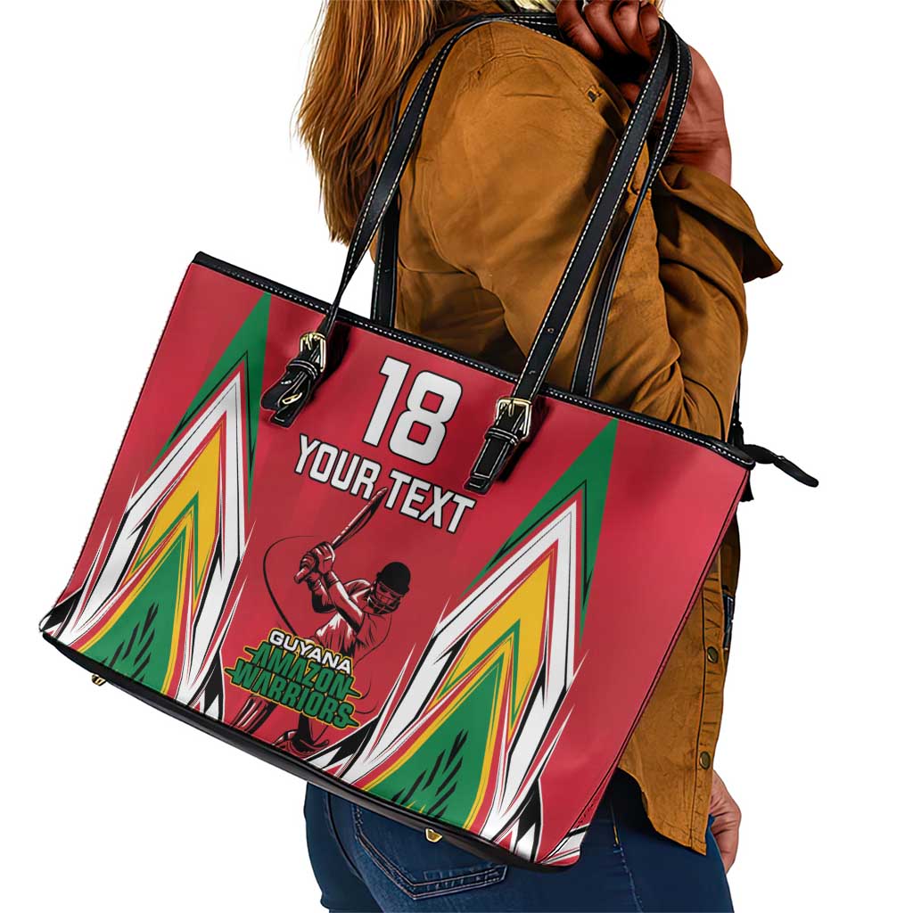 Guyana Cricket Amazon Warriors Custom Leather Tote Bag Go Champion - African Pride