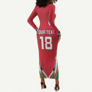 Guyana Cricket Amazon Warriors Custom Long Sleeve Bodycon Dress Go Champion - African Pride