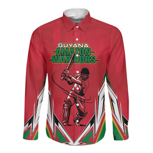 Guyana Cricket Amazon Warriors Custom Long Sleeve Button Shirt Go Champion - African Pride