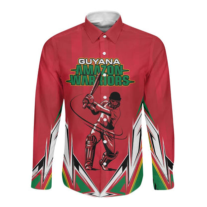 Guyana Cricket Amazon Warriors Custom Long Sleeve Button Shirt Go Champion - African Pride