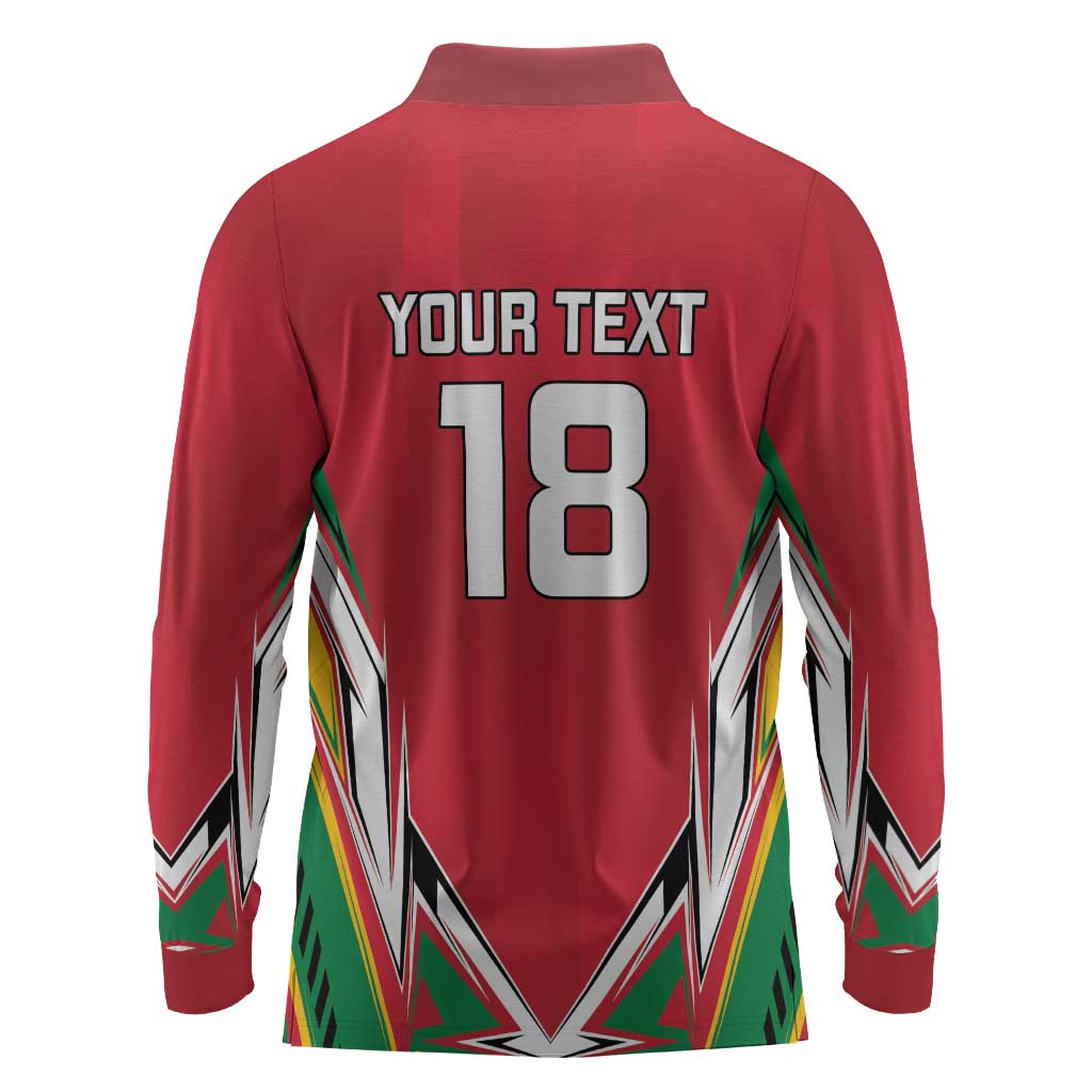 Guyana Cricket Amazon Warriors Custom Long Sleeve Polo Shirt Go Champion - African Pride