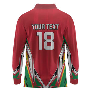 Guyana Cricket Amazon Warriors Custom Long Sleeve Polo Shirt Go Champion - African Pride