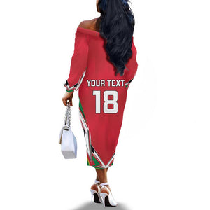 Guyana Cricket Amazon Warriors Custom Off The Shoulder Long Sleeve Dress Go Champion - African Pride