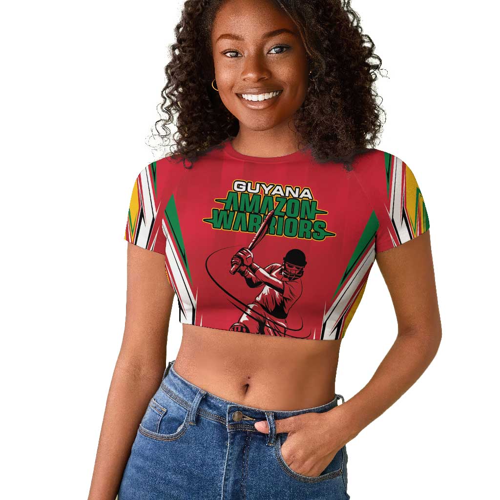 Guyana Cricket Amazon Warriors Custom Raglan Cropped T shirt Go Champion - African Pride