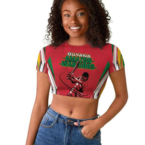 Guyana Cricket Amazon Warriors Custom Raglan Cropped T shirt Go Champion - African Pride
