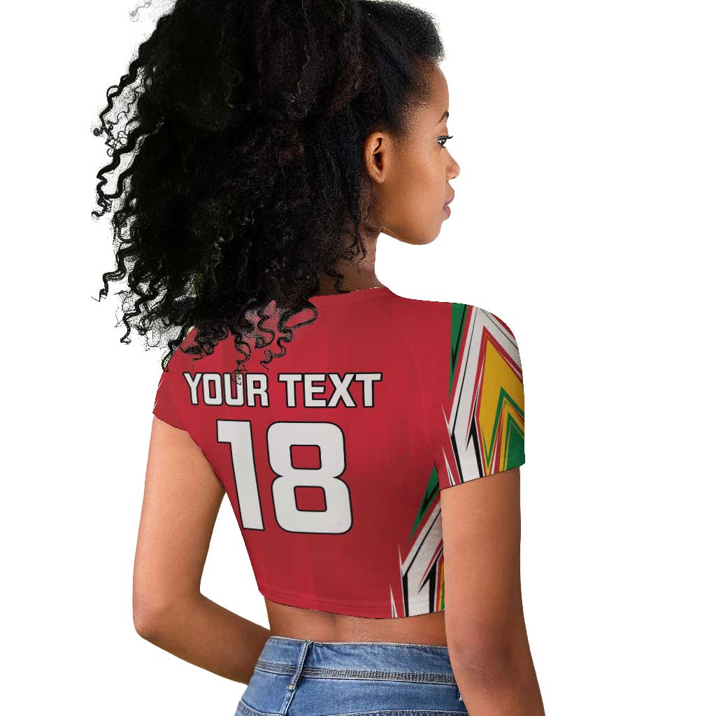 Guyana Cricket Amazon Warriors Custom Raglan Cropped T shirt Go Champion - African Pride