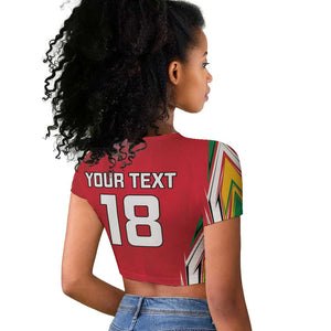 Guyana Cricket Amazon Warriors Custom Raglan Cropped T shirt Go Champion - African Pride