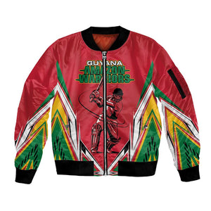 Guyana Cricket Amazon Warriors Custom Sleeve Zip Bomber Jacket Go Champion - African Pride