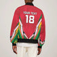 Guyana Cricket Amazon Warriors Custom Sleeve Zip Bomber Jacket Go Champion - African Pride