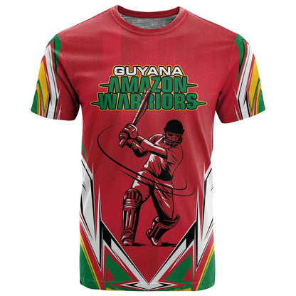 Guyana Cricket Amazon Warriors Custom T shirt Go Champion - African Pride