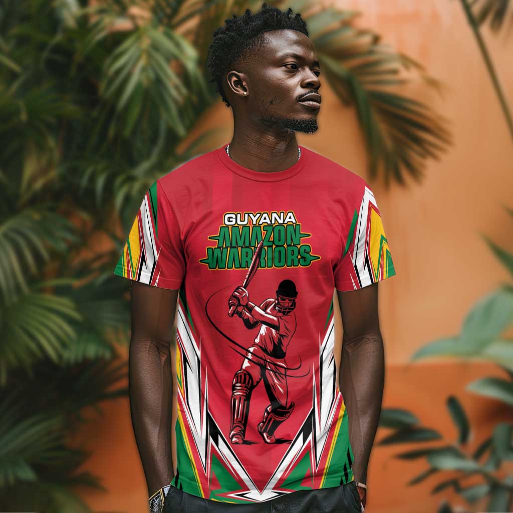 Guyana Cricket Amazon Warriors Custom T shirt Go Champion - African Pride