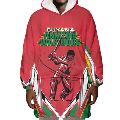 Guyana Cricket Amazon Warriors Custom Wearable Blanket Hoodie Go Champion - African Pride
