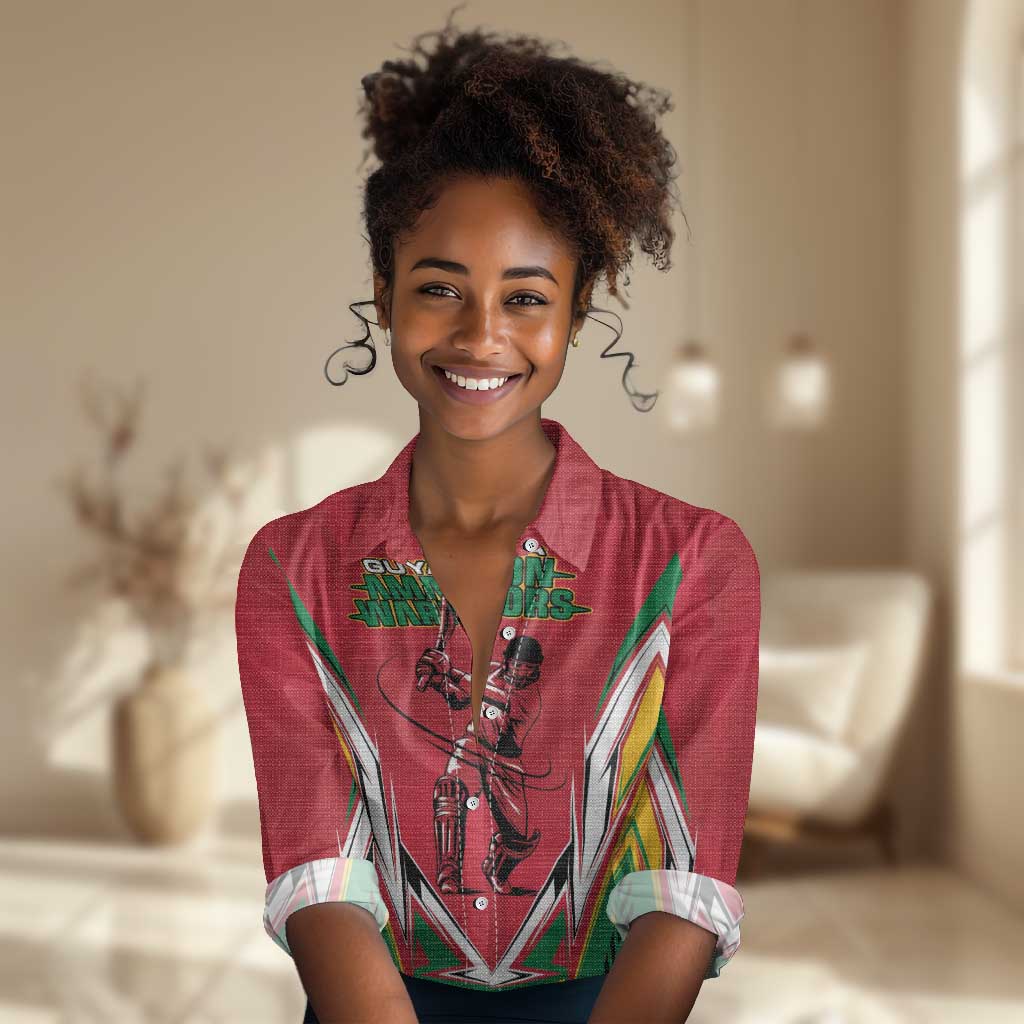 Guyana Cricket Amazon Warriors Custom Women Casual Shirt Go Champion - African Pride